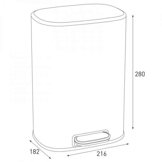 Ведро для мусора с плавным закрытием овальное Mixxus Premium Diverse-TC0105 SS Цвет 5л цвет нержавеющий