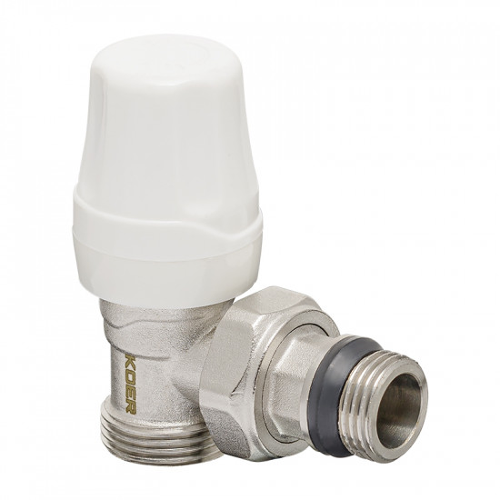 Комплект для подключения радиатора Koer SET-14 - 1/2"x3/4" (угловой) с термоголовкой ЗЗ (KR3178)