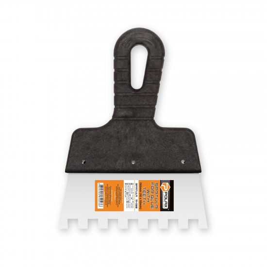 Шпатель Polax із нержавіючої сталі для плитки 150 мм, зуб 10 х 10 мм (111-088)