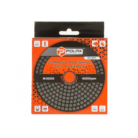 Диск алмазний Polax шліфувальний гнучкий на липучці "Черепашка" 100 мм, P3000 (54-207)