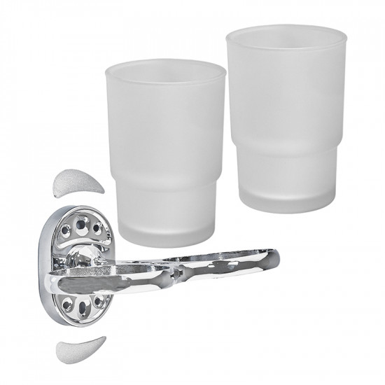 Держатель с 2-мя стаканами (стекло) Zerix AFB-0108 (ZX5058)