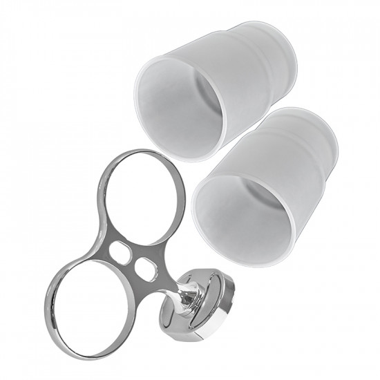 Держатель с 2-мя стаканами (стекло) Zerix AFB-0108 (ZX5058)