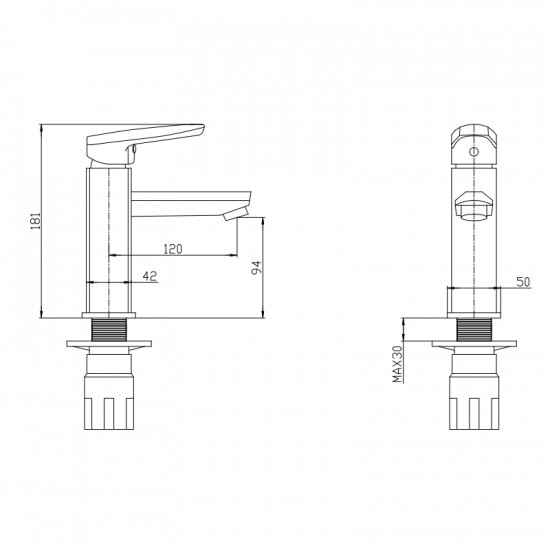 Змішувач для умивальника Mixxus Pegas 001 (Nut) (MI6243)