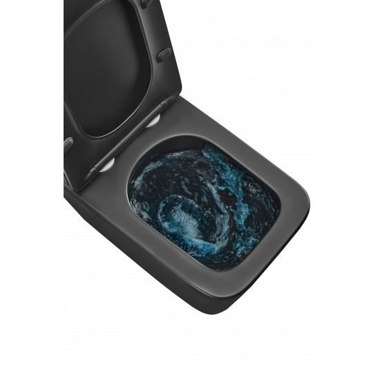 Унітаз підвісний Mixxus Premium QUADRO-0301-T3 BLACK 490х340х360mm, система змиву TORNADO 3.0 (MP65