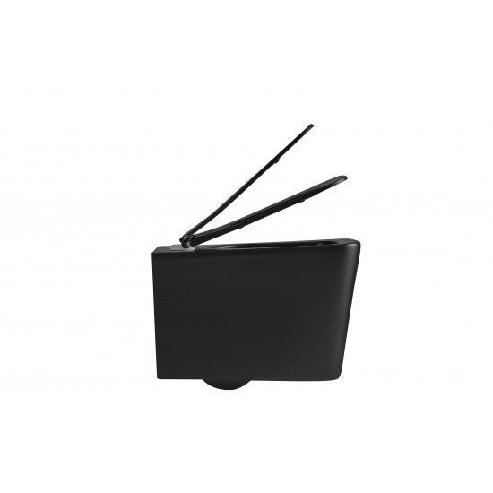 Унітаз підвісний Mixxus Premium QUADRO-0301-T3 BLACK 490х340х360mm, система змиву TORNADO 3.0 (MP65