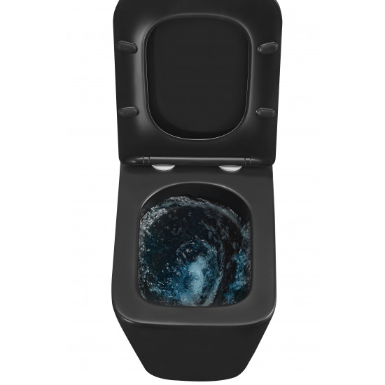 Унітаз підвісний Mixxus Premium QUADRO-0301-T3 BLACK 490х340х360mm, система змиву TORNADO 3.0 (MP65
