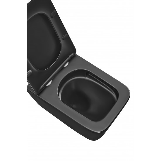 Унітаз підвісний Mixxus Premium QUADRO-0301-T3 BLACK 490х340х360mm, система змиву TORNADO 3.0 (MP65