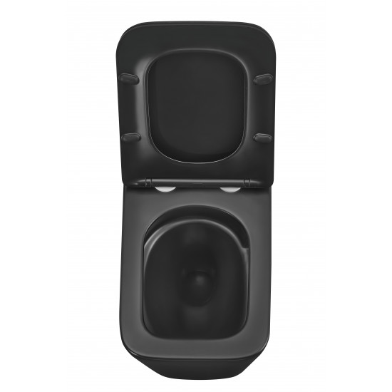 Унітаз підвісний Mixxus Premium QUADRO-0301-T3 BLACK 490х340х360mm, система змиву TORNADO 3.0 (MP65