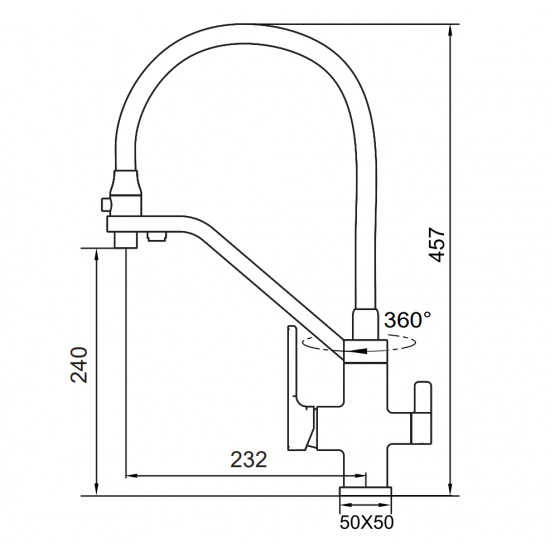 Змішувач для кухні Koer KB-72009-01 з виходом для питної води (KR5006)