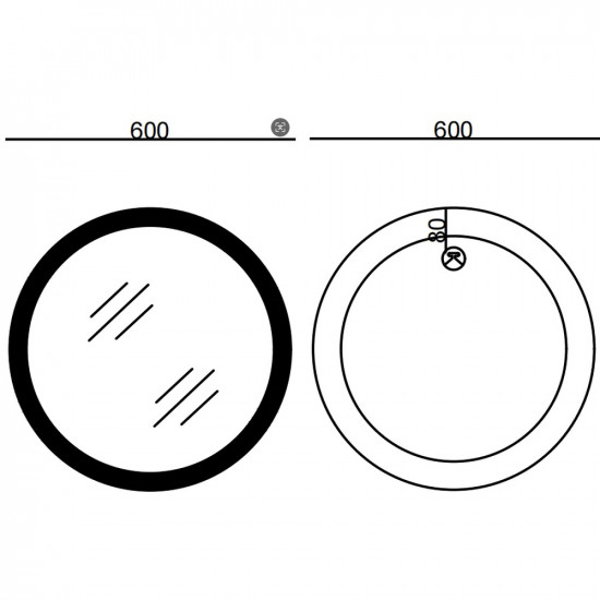 Зеркало Mixxus PLAIN MC03-60 с LED Touch, Anti-fog, диммером, регулировкой яркости (MI6662)