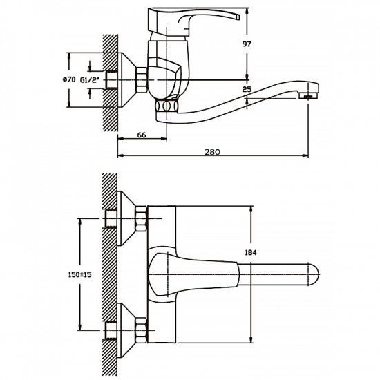Змішувач для кухні Haiba Focus 005 (HB0118) Змішувач для кухні Haiba Focus 005 (HB0118)