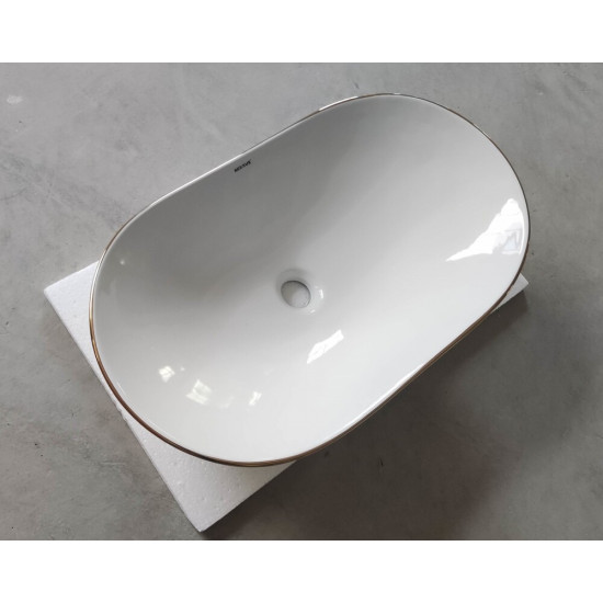 Раковина накладная MIXXUS PREMIUM WAVE-0105 EDGE GOLD 620х360х160mm (MP6557)