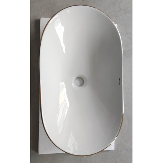 Раковина накладная MIXXUS PREMIUM WAVE-0105 EDGE GOLD 620х360х160mm (MP6557)