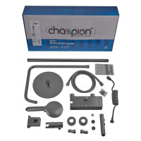 Душевая колонна с смесителем с кнопочным переключателем из алюминия Champion PBD-009-J GRAPHITE, 4 режима