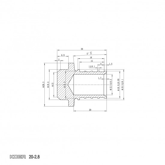 Заглушка Koer KA.P20 - 20(2.8mm) (KR4898)