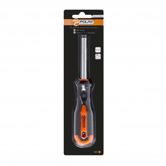 Викрутка Polax з магнітним утримувачем для біт 1/4" (51-064)