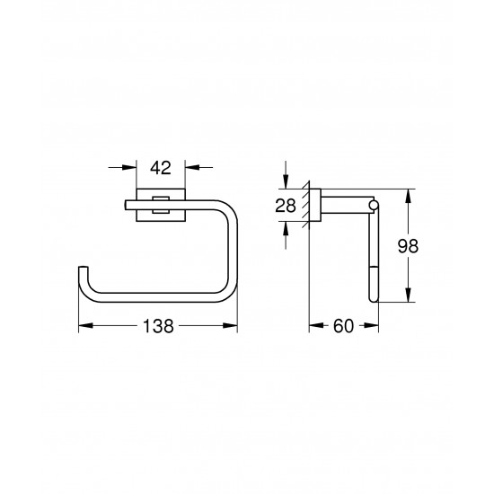 Держатель для туалетной бумаги Grohe Essentials Cube New (40507001)