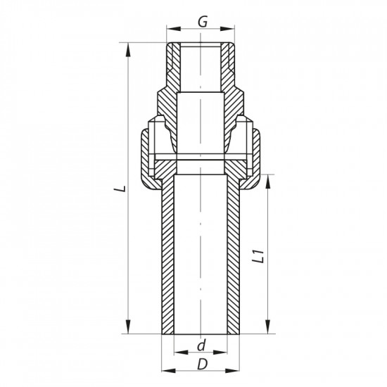 Розбірне різьбове з'єднання ЗР 25x3 / 4M PPR Koer K0238.PRO (KP2603)