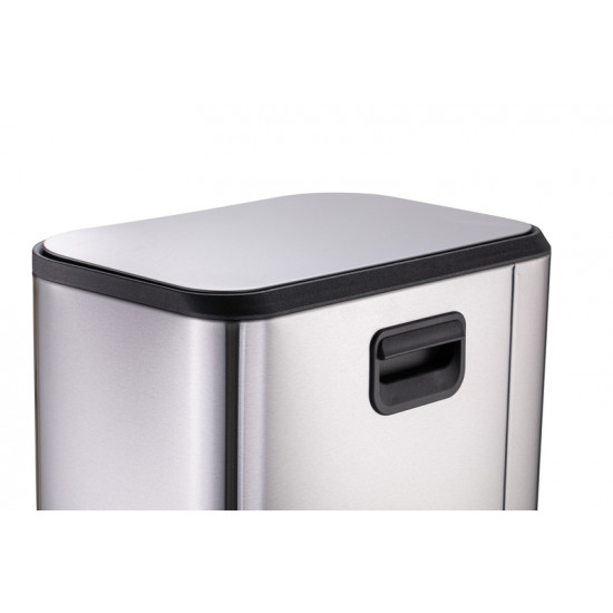 Відро для сміття з плавним закриттям прямокутне Mixxus Cubic-TC0112 SS Color 12л колір нержавійка (