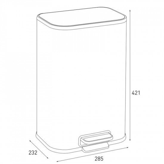 Відро для сміття з плавним закриттям прямокутне Mixxus Cubic-TC0112 SS Color 12л колір нержавійка (