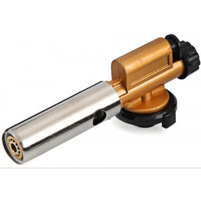Газовий пальник латунний з керамічним соплом і п\'єзопідпалом суцільнометалевий Ø22 мм 155 мм (70005)