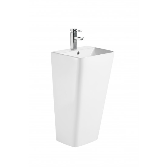 Раковина моноблок Mixxus STYLE-1101 с отверстием под смеситель и переливом 440х380х830mm (MI6696)