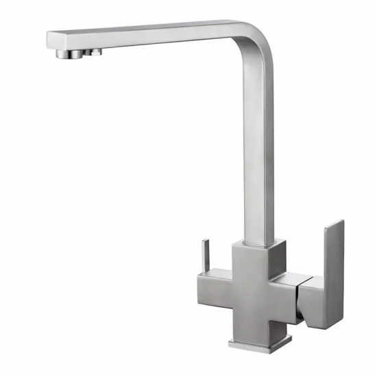 Змішувач для кухні з виходом для питної води Zerix KUB-021 із нерж. сталі SUS304 (ZX4855)