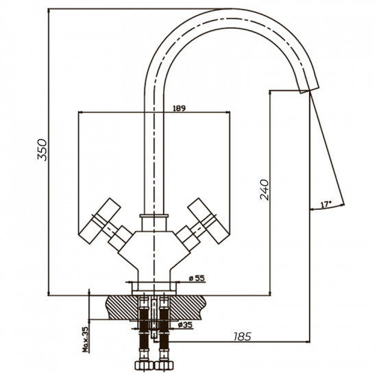 Змішувач для кухні Haiba Bergus 011 (HB0024) Змішувач для кухні Haiba Bergus 011 (HB0024)