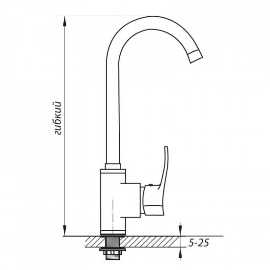 Змішувач для кухні Zerix SAR 181 із зеленим силіконовим виливом (ZX2675)
