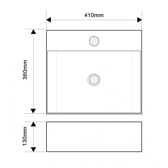 Раковина підвісна Mixxus Premium QUADRO-0205 410х360х130mm з отвором під змішувач та переливом (MP6