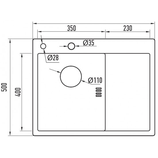 Мийка з нержавіючої сталі Mixxus MH6350L Nano-Silver (3.0/0.8) колір нержавійка (MI7044)