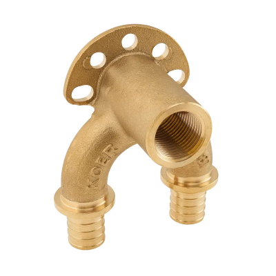 Уголок настенный с сквозным проходом и ВР Koer KA.LW20-06F-20 - 20(2.8mm) x 1/2"F x 20(2.8mm) (KR4883)