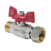 Кран шаровой Nolf classic NFC.821-06-1/2" FM ГШМ с накидной гайкой, ручка "бабочка" красная (NF315