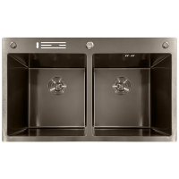 Мойка из нержавеющей стали MIXXUS MH8350-DK NANO-BLACK (3.0/0.8) цвет графит (MI7053)