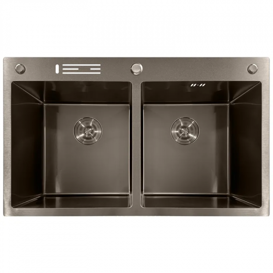 Мийка з нержавіючої сталі MIXXUS MH8350-DK NANO-BLACK (3.0/0.8) колір графіт (MI7053)