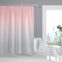 Занавеска для ванной из полиэстера Zerix SCT-005-180x180 (Узор розово-серый) (ZX4989)