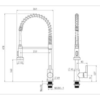 Змішувач для кухні з виливом пружина Mixxus Premium SPRING 017 (MI6950)