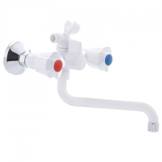 Смеситель для ванны Plamix AMA-142 Белый (без шланга и лейки) (PM0584)