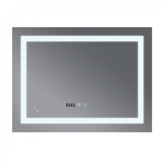 Зеркало Mixxus WARM MR02-80x60-CASE с LED Touch, Anti-fog, диммером, рег. яркости, часами (M