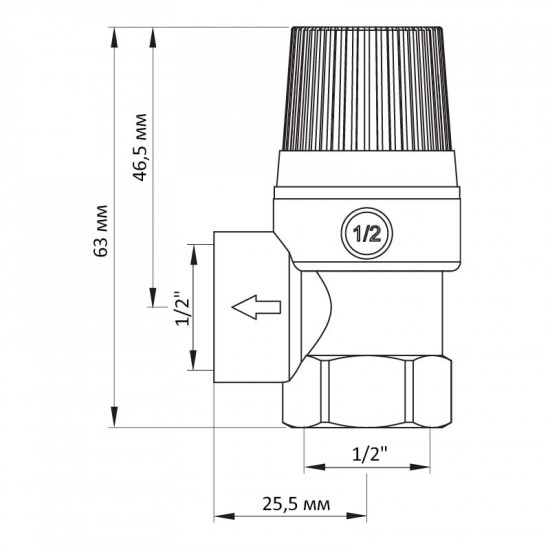 Запобіжний клапан 1.5BAR Koer KR.1260 (KR2679)