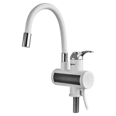 Проточний водонагрівач Zerix ELW21-EF-WHITE 3,3 kW з індикатором температури, силіконовий вилив (ZX