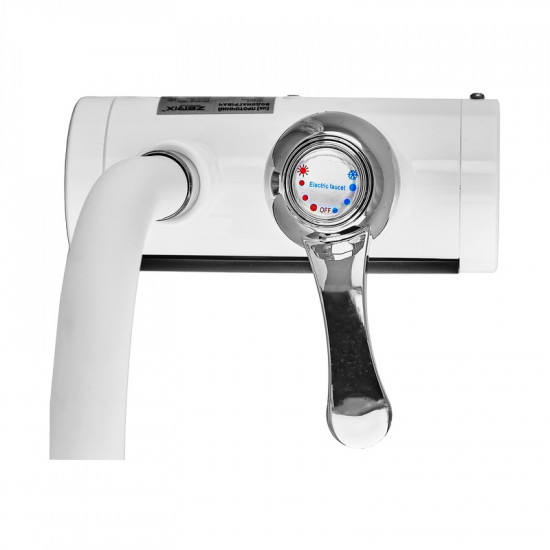 Проточний водонагрівач Zerix ELW21-EF-WHITE 3,3 kW з індикатором температури, силіконовий вилив (ZX