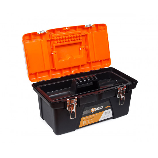 Ящик для інструментів Polax пластиковий з металевим замком 16" (01-013)