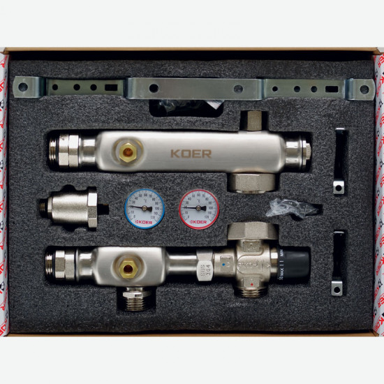 Смешивающий узел Koer KR.S1023 (с термостатическим смесит. клапаном) 1 "НР SUS304 (KR2957)