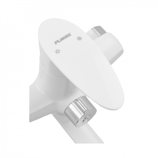 Змішувач для ванни Plamix Cezar-006 EURO SET White (з шлангом, лійкою та кронштейном) (PM0666)