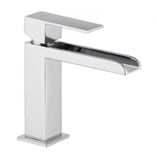 Смеситель для умывальника Ibergrif M11008 с вытяжкой "Водопад" (IB0085)