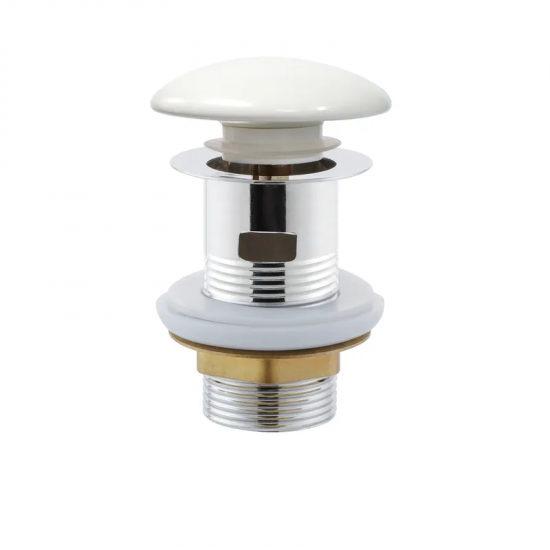 Донний клапан для раковини Mixxus POP-UP-08 WHITE 1 1/4'' автомат СLICK-СLACK з переливом (AC3564)