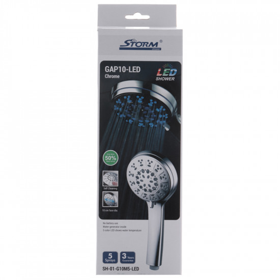 Лійка для душу Storm SH-01-G10M5-LED (ST0002)