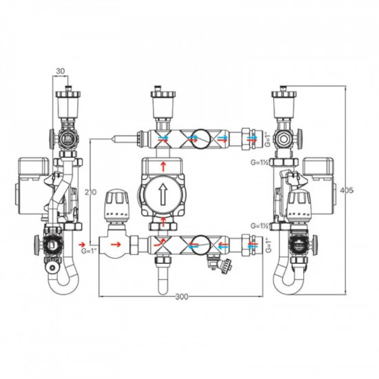 Смешивающий узел Koer KR.S1022 (без байпаса) 1 