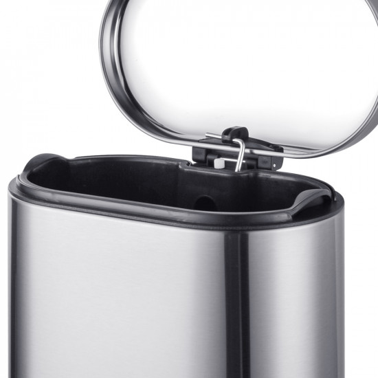 Відро для сміття з плавним закриттям овальне Mixxus Premium Topper-TC0205 SS Color 5л колір нержаві